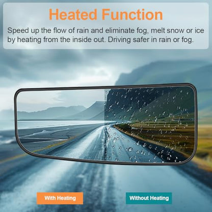 Senzeal Driver Side Heated Lower Mirror Glass Replacement for Ford F150 Truck 2015-2020 Ford F250 F350 Super Duty F450 F550 Truck 2017-2022 Towing Mirror FL3Z17K707V (Left Side) - size: Driver Lower Side (Left)