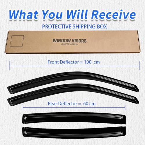 in-Channel Window Rain Guards Compatible with 2011-2023 Dodge Charger 4PC Window Visors Vent Shade Deflector - size: 11-23 Dodge Charger