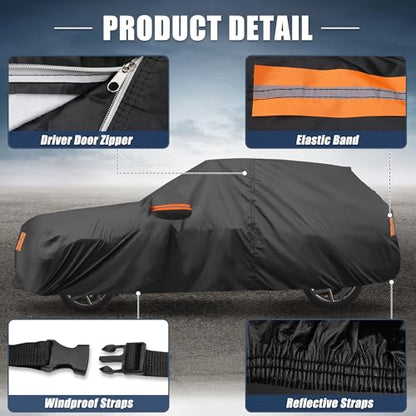 X AUTOHAUX Car Cover for Toyota RAV4 2012-2022 Aluminum Film Outdoor Waterproof Sun Rain Snow Hail Protection with Driver Door Zipper - size: For Toyota Rav4 2012-2022