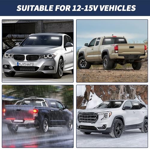 4X 6.1 inch Emergency Strobe Lights White 24 LED Hazard Warning Flashing Safety Dash Front/Rear/Side Windshield Deck Split Lights for Construction Vehicles Tow/Plow Work Trucks - color: White