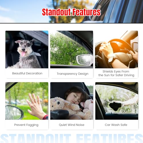 IKON MOTORSPORTS Tape on Low Profile Window Visors, Compatible with 2018-2024 Audi Q5 & SQ5 (Not Fit Sportback Models), Acrylic Smoke/Tinted Rain Guards, Side Window Wind Deflectors 4PCS