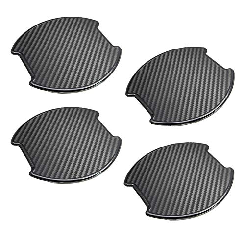 4Pcs Black Carbon Fiber TPU Car Door Handle Cup Protective Stickers Universal Door Handle Cups Scratch Protection Films - color: Black, size: Large