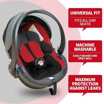 HunnmingRe 2 Pack Black Car Seat Protector for Potty Training Waterproof Piddle Pad Cover from Spillages Nappy Leaks Toilet Training Anti Slip Backing Strollers Carseat Liner for Toddlers Babies - style: Black+Grey