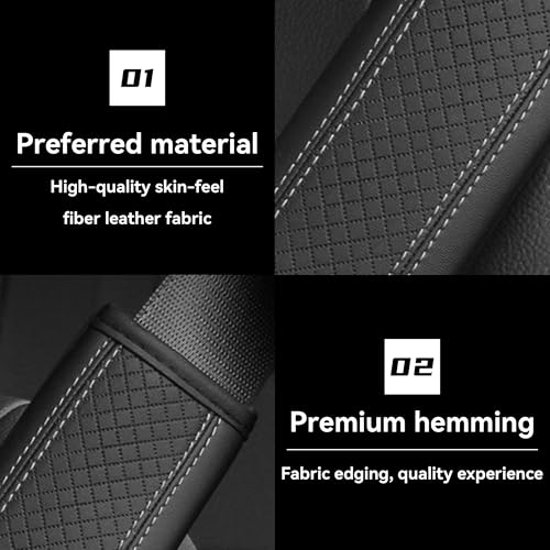 2PCS Car Seat Belt Cover, Soft Shoulder Strap Covers Harness Pads, Safety Leather Seatbelt Comfort Driving Cushion Protect Your Shoulder and Neck Universal for Car, SUV,Truck (Black/Gray) - color: Black/Gray