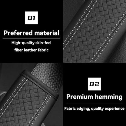2PCS Car Seat Belt Cover, Soft Shoulder Strap Covers Harness Pads, Safety Leather Seatbelt Comfort Driving Cushion Protect Your Shoulder and Neck Universal for Car, SUV,Truck (Black/Gray) - color: Black/Gray
