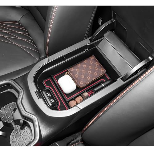 LUWU for 2025 Toyota RAV 4 Accessories Compatible with 2019 2020 2021 2022 2023 2024 2025 Toyota RAV 4 Center Console Organizer Armrest Console Secondary Storage Box Insert Tray ABS Material Red - color: 2019-2025 RAV 4 Armrest Organizer Red-A