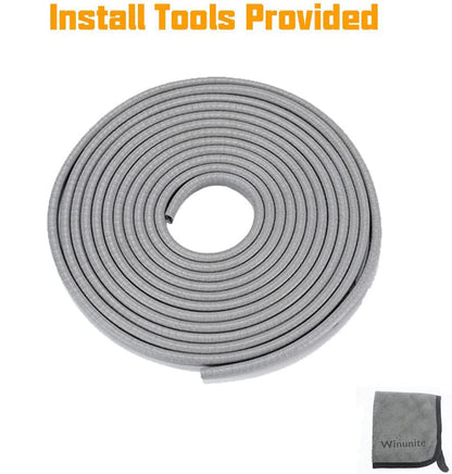 Winunite 65.6ft(20m) Car Door Edge Guards Light Gray– Fits Most Vehicles, No Glue, U-Shaped, Built-in Metal Clips, Scratch and Chip Resistant – Reduces Dings in Parking Lots - color: gray, size: 65-3/5Ft