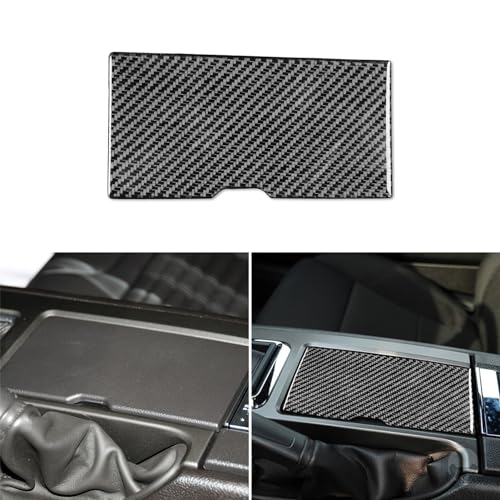 1pc Real Soft Carbon Fiber Car Center Console Water Cup Holder/Storage Box Panel Switch Cover Trim Sticker Compatible with Ford Mustang GT/Shelby 2009-2014 Auto Interior Accessories Black - color: Cup Holder Switch Panel