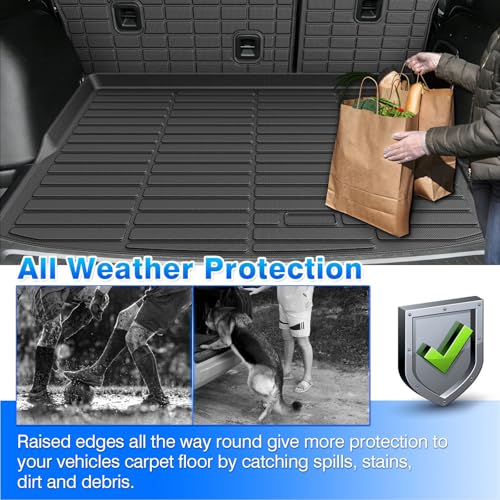 Grand Cherokee Floor Mats - Car Mats for Jeep Grand Cherokee 5-Seater 2022-2025(Include 4xe, Not WK or L), All Weather Floor Mats and Cargo Liner for Grand Cherokee Accessories, Heavy Duty Rubber Mats - size: 2)Jeep Grand Cherokee【22-25】Full set