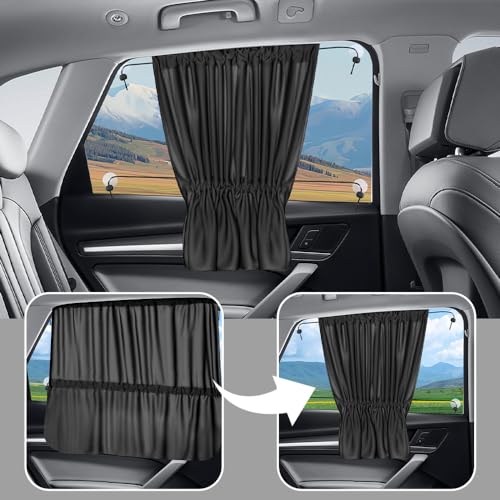 2PCS Car Window Shades,Suction Cup Mount Car Side Window Sun Shade for Sun Protection,Universal Window Covers for Privacy CCar Accessories Interior for Most Cars Trucks SUVs