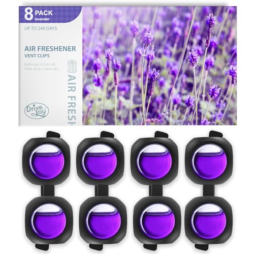 Car Air Freshener Vent Clips, 8 Pack, Provides Long-Lasting Scent, Up to 240 Days, Odor Eliminator (Lavender) - color: Lavender
