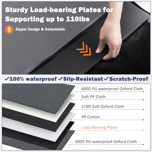 MIXJOY Dog Car Seat for Large Medium Dogs, Back Seat Extender for Pets, Waterproof Pet Carseat for Medium Sized Dog, Hammock for Pet, with Storage Pocket for Cars/SUV/Truck(L-28 * 22 * 20.5in) - size: L