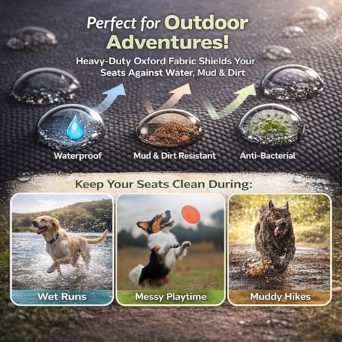 Zoyan&Co Waterproof SUV Cargo Liner for Dogs, Heavy Duty Oxford Fabric Pet Cargo Cover with Bumper Flap Protector, Non-Slip Scratchproof Dog Seat Mat for SUVs, Sedans, Universal Fit