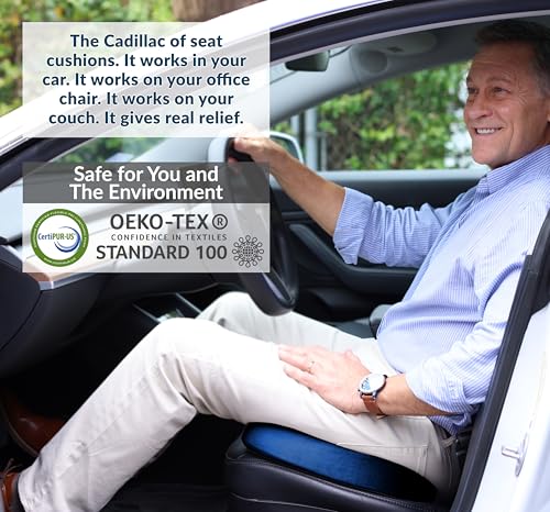 ComfiLife Gel Enhanced Seat Cushion – Office Chair Cushion – Non-Slip Gel & Memory Foam Coccyx Cushion for Tailbone Pain - Desk Chair Car Seat Cushion Driving - Sciatica & Back Pain Relief (Navy) - color: Navy Blue