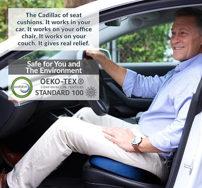 ComfiLife Gel Enhanced Seat Cushion – Office Chair Cushion – Non-Slip Gel & Memory Foam Coccyx Cushion for Tailbone Pain - Desk Chair Car Seat Cushion Driving - Sciatica & Back Pain Relief (Navy) - color: Navy Blue