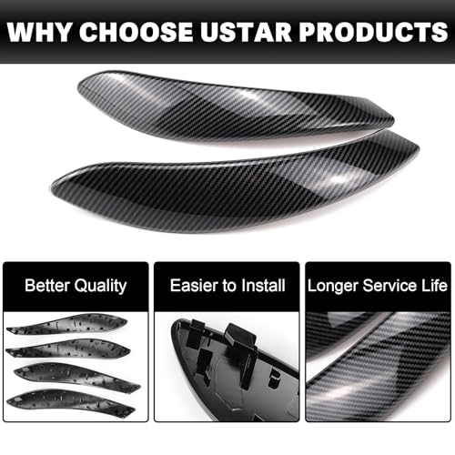 USTAR Carbon Fiber Door Pull Handle Cover Fit for BMW F30 F31 F34 F80 3 Series 320 328 330 335 M3 2012-2018 and BMW F32 F33 F36 F82 F83 4 Series 428 435 M4 2014-2017 51417275488 51417275487