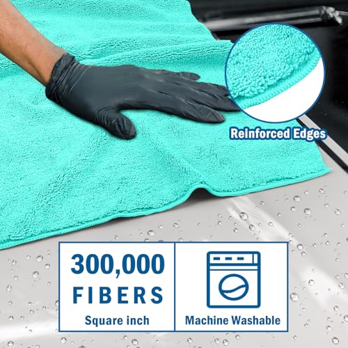 HOMEXCEL Professional Large Microfiber Car Drying Towels 2 Pack, Lint Free, Scratch Free, Highly Absorbent Drying Towel for Cars, SUVs, RVs, Trucks, and Boats,31" x 24",Green - color: Green