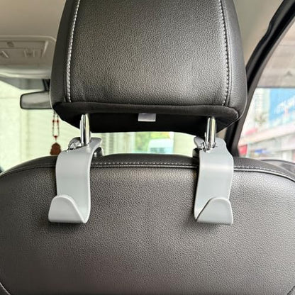 Car Seat Headrest Hooks, Car Organizer Hanger Storage Hooks for Handbags Purses Groceries Backpack Coat 4 Pack (Gray) - color: Gray