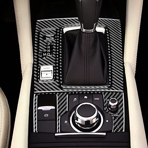 AIRSPEED for Mazda 6 2016-2017.5 with Automatic Transmission, Carbon Fiber Center Console Gear Shift Panel Cover Multimedia Knob Frame Cover Interior Trim - color: Gear Shift Panel
