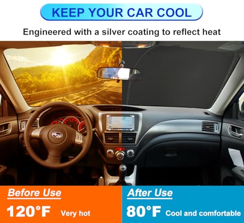 Windshield Sun Shade for Subaru Impreza WRX/WRX STI 2008-2014 2015 Front Window Shade Sun Visor Protector Subaru Impreza Accessories Foldable Sunshade Reflective Polyester Blocks UV Rays Keep Cool - size: for Impreza 2008-2015