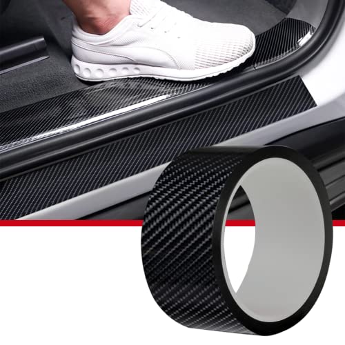 CloudBuyer Universal Car Door Edge Protector, Carbon Fiber 5D Gloss Black Vinyl Wrap Film with Anti-Collision Protection for Most Vehicles (33Ft x 2.7In, Black) - color: Black, size: 2.7in X 33ft