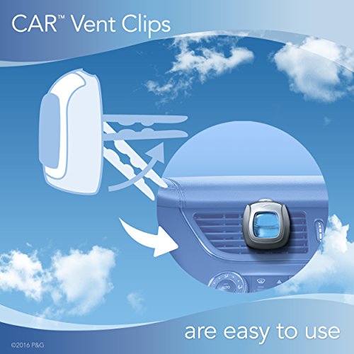 Febreze Air Freshener, Car Vent Clip Air Freshener, Heavy Duty Air Freshener, Crisp Clean Air Freshener - size: 1 count (Pack of 1)
