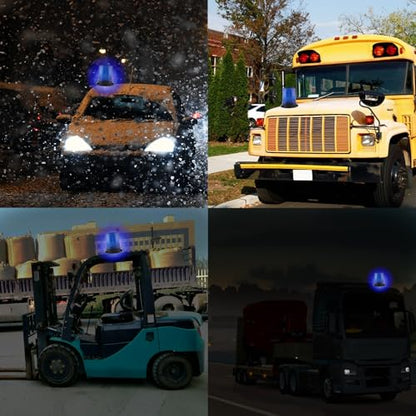 Blue Led Strobe Lights, 12-48V Warning Emergency Flashing Beacon Lights, 3 Modes Waterproof Flashing Safety Warning Lights for Trucks, Cars, Bus, Tractor, Mower, ATV, Golf Carts, UTV - color: Blue