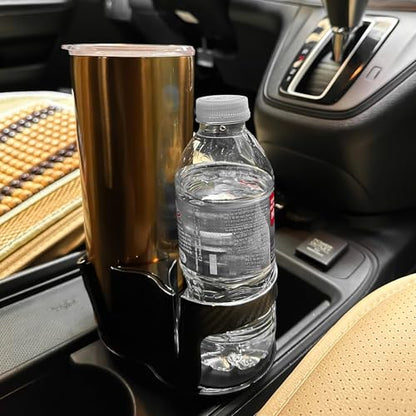 Double Cup Holder for Car, 2 in 1 Extra Cup Insert with Expandable Base, Multifunctional Extender Expander Adapter with Elastic Open-Close Cup Mouth, Adjustable Bracket FOR 2.1''-2.9'' BOTTLE DIAMETER