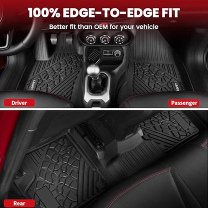 LASFIT Floor Mats for Jeep Renegade 2015-2023 All Weather TPE Custom Fit Car Mats Floor Liners 1st & 2nd Row, Black - style: Renegade 2015-2023 Floor Mats