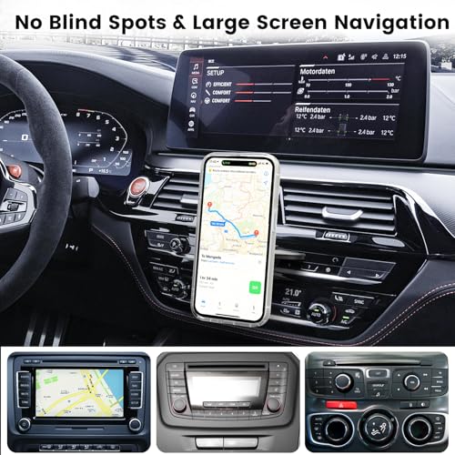 OHLPRO 15W Magsafe Car Mount Charger for iPhone 17, Fast Wireless Charging Magnetic CD Slot Holder with 3M Adhesive Base for Dashboard, Aluminum Shell, Compatible with iPhone 16 15 14 Series, Blue - color: Blue