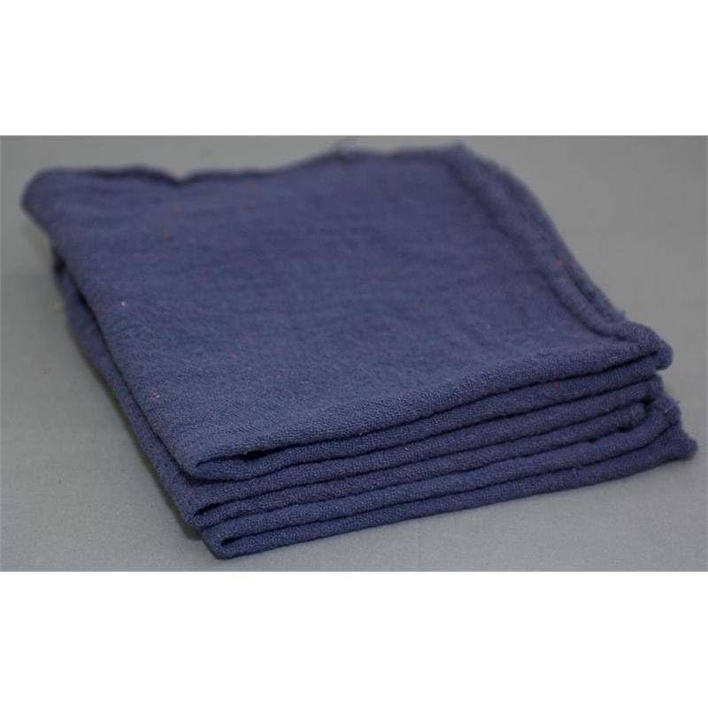 White & Red Shop Towels – Reusable Cotton Rags, Lint-Free & Heavy – Duty Cleaning Towels for Garage, Auto & Industrial Use (100, Blue) - color: Blue