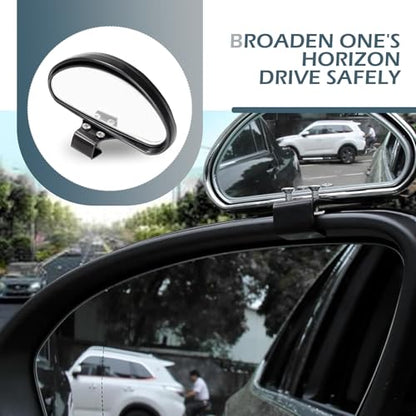 2 PCS Car Blind Spot Mirrors, High-definition Scratch-resistant Vehicle Reversing Aid, Adjustable Teaching Vehicle Wide-angle Rearview Mirror, for Most Cars, Trucks, SUVs (Black)