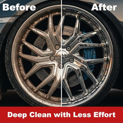 EZ Detail Brush Little - Red - Wheel Rim Cleaner for Cars, Bike, Trucks, Motorcycle, and Other Vehicles. Non-Scratch Auto Detailing Tool, Easily reaches Nook and Crannies - color: Red