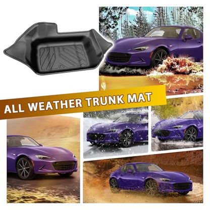 Powerty Trunk Mat for Mazda MX-5 Miata 2016-2025 2026 Accessories, All Weather Cargo Mat TPE Cargo Liner Replacement for Rear Trunk,Black - size: Cargo Mat｜for｜16-25｜mazda Mx-5 Miata