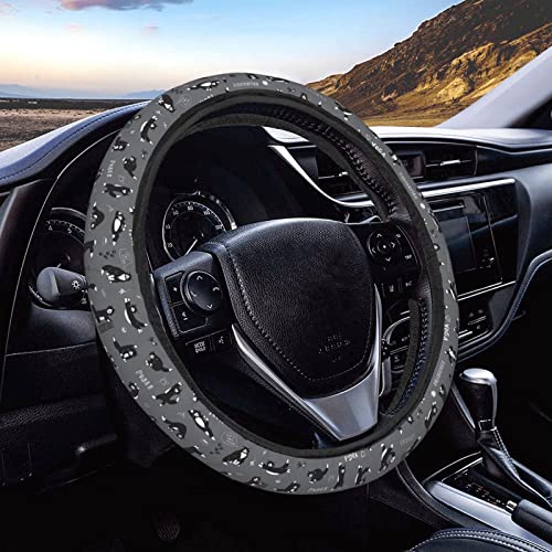 Funny Yoga Cats Pattern Steering Wheel Cover for Women, Girls 15 inch Universal Auto Car Anti Slip Wrap Steering Wheel Covers Fit for Vehicles, Truck,SUV