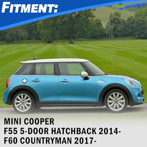 Osompar 4PCS Door Handle Cover Trim Piano Black Compatible with Mini Cooper F55 F60 w/Comfort Access (w/Push Button) - color: Black