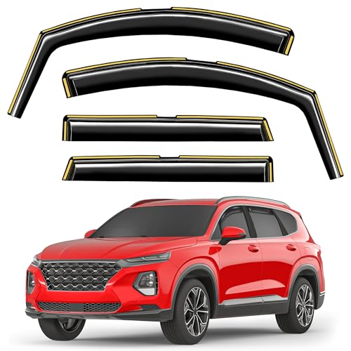 in-Channel Window Rain Guards Fit for Hyundai Santa Fe 5 Seats 2019-2023(Not for XL 7-Seats) Extra Durable Window Visors Window Deflectors Vent Visors Vent Shades Car Accessories-4 pcs 2-Q16 - size: Fit for 2019-2023 Hyundai Santa Fe(5 seats)