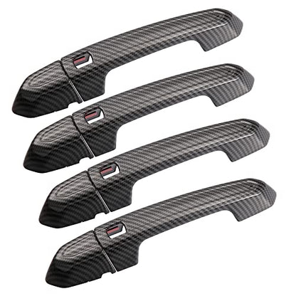 X AUTOHAUX Exterior Outside Door Handle Cover Kit Front Rear Left Right for Cadillac XT4 XT5 XT6 CT4 CT6 CTS ATS XTS 2013-2021 Carbon Fiber Pattern Black - color: Black Carbon Fiber