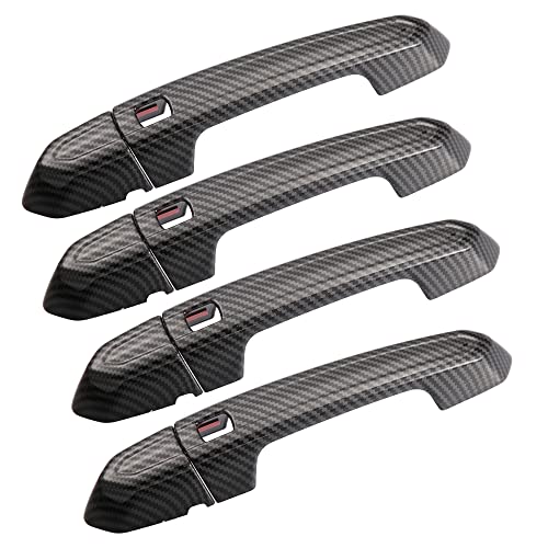 X AUTOHAUX Exterior Outside Door Handle Cover Kit Front Rear Left Right for Cadillac XT4 XT5 XT6 CT4 CT6 CTS ATS XTS 2013-2021 Carbon Fiber Pattern Black - color: Black Carbon Fiber