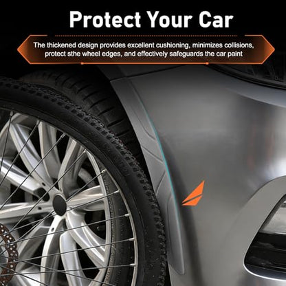 2 PCS Car Wheel Eyebrow Strips, Thickened Anti Collision Arch Lip Trim Strips, Self Adhesive Car Wheel Eyebrow Protector, Universal for Most Vehicles (Gray) - color: Gray