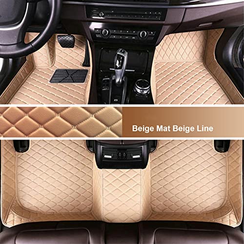 Custom Personalized Floor Mats for Cars - Luxury Full Coverage All Weather Mats, Anti-Slip Leather Mat Set, Fit for 99% of Cars, SUVs & Trucks (Beige, A-Diamond) - color: Beige, size: A-Diamond
