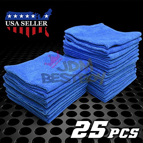 JDMBESTBOY 25Pcs Microfiber Cleaning Cloth Towel Rag Car Polishing No Scratch Auto Detailing Multi-Purpose Kitchen - size: 25 PCs