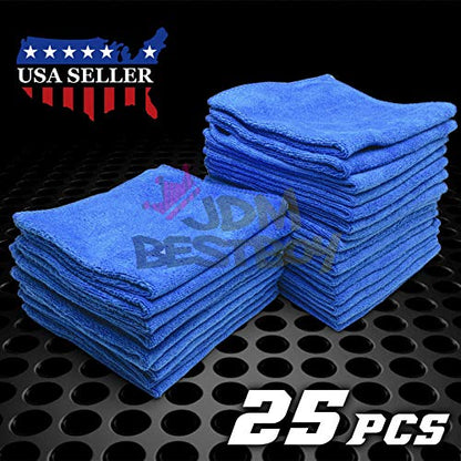 JDMBESTBOY 25Pcs Microfiber Cleaning Cloth Towel Rag Car Polishing No Scratch Auto Detailing Multi-Purpose Kitchen - size: 25 PCs