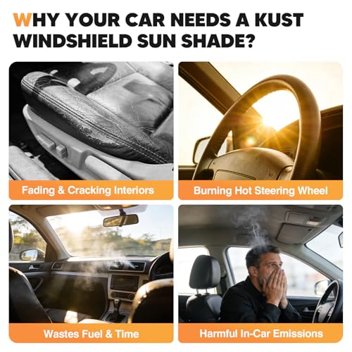 KUST Windshield Sun Shade for Toyota RAV4 2019-2025 Foldable Thicken Window Sunshade UV Protection Keep Cool Sunshield Easy Install Sun Visor Accessories Aluminum Film - size: FOR | Thickened Toyota RAV4 2019-2025