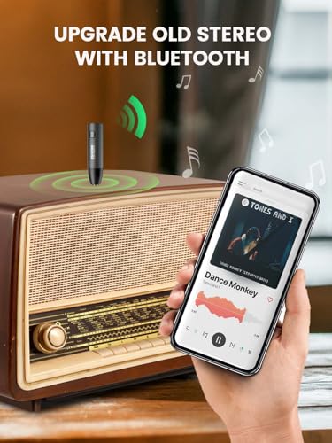 Bluetooth Aux Adapter for Car, Wireless Bluetooth 5.0 Audio Receiver with 3.5mm Jack for Vehicle Truck Home Stereo Speaker Headphone Music Streaming, Handsfree Calling, [1 Piece]