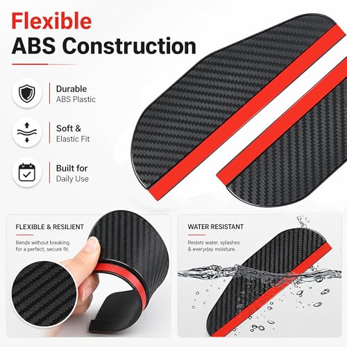 2PCS Side Mirror Visor Rain Guards, Car Rear View Mirror Rain Cover, Silicone Rain Shield, Mirror Cover Rubber Visor Guard