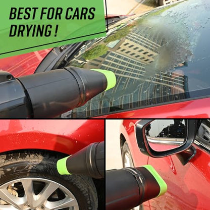 Sealegend Car Drying Nozzle Compatible with EGO Leaf Blower Models 530 575 580 615 650 670 765, Compact Nozzle Attachment for Easy Snow & Leaves Removing, 360°Rotation & Scratch Protection, 9.5 in. - color: Green