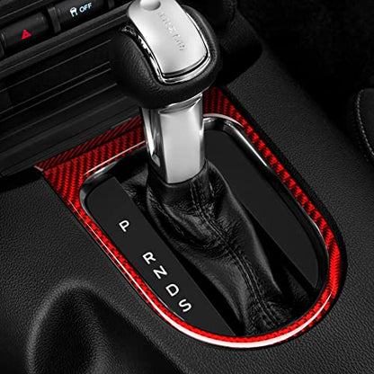 Car Gear Frame Panel Sticker Carbon Fiber Decal for Ford Mustang 2015 2016 2017 2018 2019 2020 2021 2022 2023 Accessories - color: Gear Frame Panel