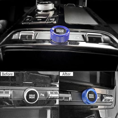 Aluminum Car Gear Control Knob Cover Drive Mode Gear Shift Switch Knob Protective Cover Compatible with Kia K5 2021-2025 Accessories (Blue Style) - color: Blue Style