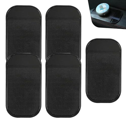 5 PCS Car Dashboard Non Slip Mat, Multifunctional Sticky Dash Pad, 5.12 × 2.76 Inch Anti-Slide Dash Mat, Universal for Radar Detector, Phone, Keys, Glass, Mirrors, Metal, Coins (Black) - size: 5 PCS